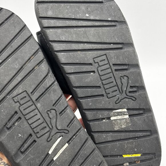 Puma Black Rose Gold Logo Slide Sandals Slip On Casual Comfort Womens Size 9 - Picture 4 of 5